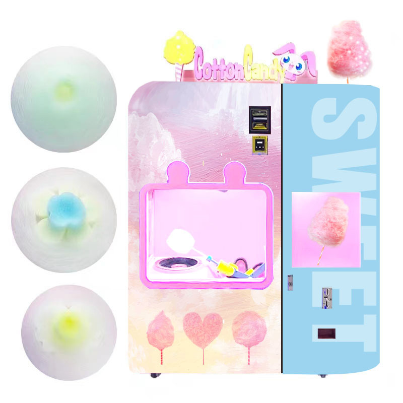 Vielseitige Formen und Farben Baumwolle Süßigkeiten Hersteller Verkaufsautomaten für einzigartige Marshmallows