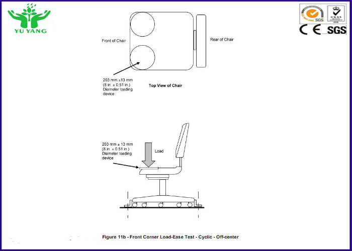 Prüfmaschine BIFMA X5.1 der 30~65cm Möbel-Büro-Stuhl-vorderer Rand-statischen Belastung