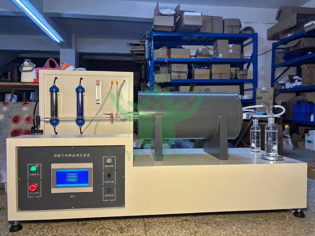 Halogen-Säuregas-Kabelverbrennungskorrosivitätsprüfgerät mit pH-Leitfähigkeitsmesssystem, konform mit IEC 60754 und ausgestattet mit Edelstahlbefestigungen und einstellbaren elektrischen Systemen