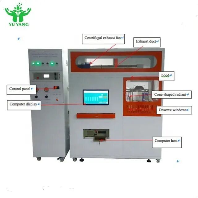 ISO 5660-zertifizierter Kegelkalorimeter für die Messung der Wärmefreisetzungsrate und für modulare Feuerfestigkeitsprüfgeräte
