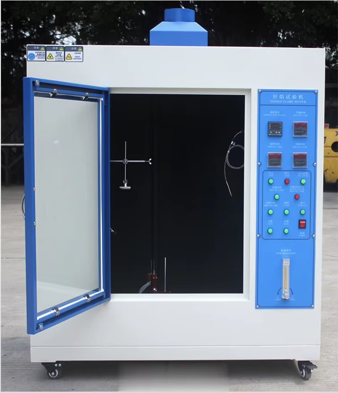 Edelstahl-Nadel-Flammenprüfer mit verstellbarem Brennwinkel und 0,5 Kubikmeter-Prüfkammer