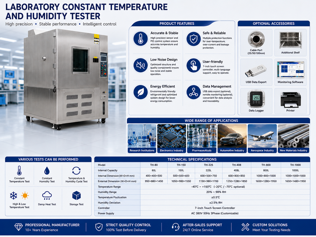 Hochpräzision 220V Programmierbare Klimakammer für Prüfschrank 1-Jahres-Konstante Temperatur Luftfeuchtigkeit Maschine